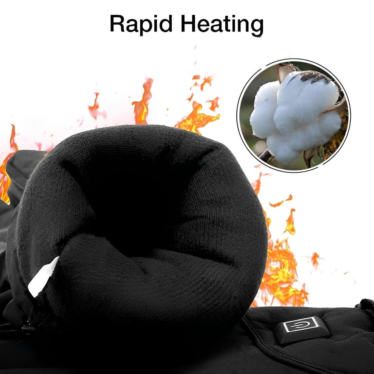 Heated gloves for cold hands with touchscreen fingertips and waterproof wrist strap