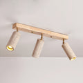 Industrial Wood and Concrete Ceiling Light with Adjustable Spotlights