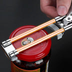 Jar Opener with Adjustable Sliding Gear and Steel Teeth, 2.5–10 cm Lids