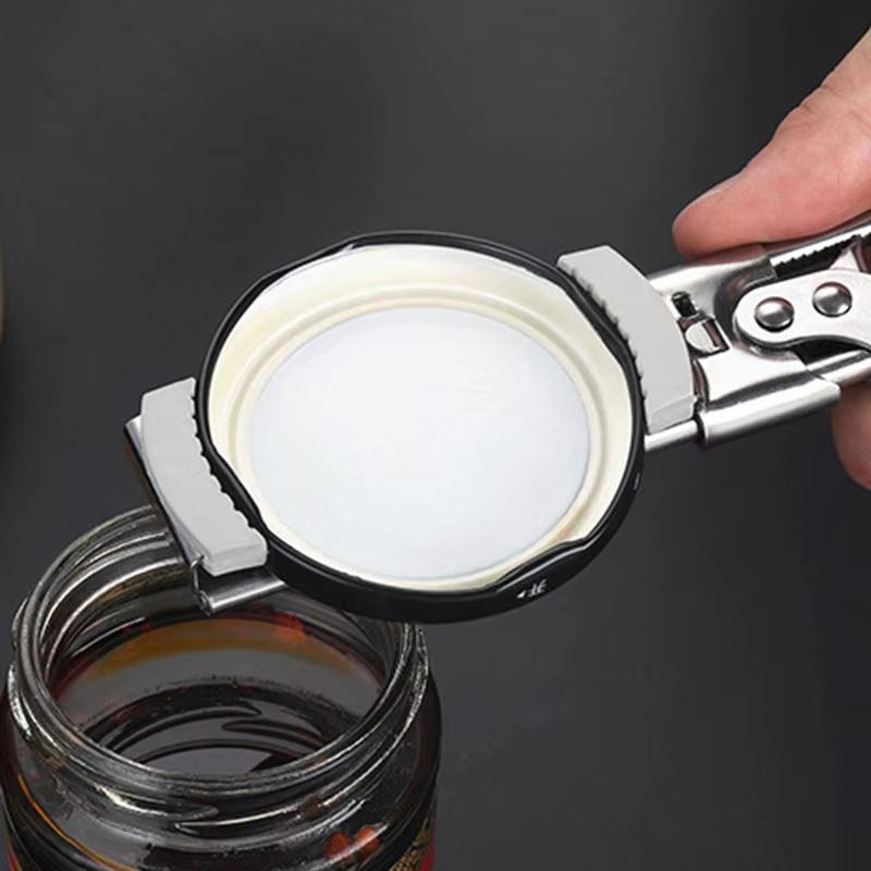 Jar Opener with Adjustable Sliding Gear and Steel Teeth, 2.5–10 cm Lids