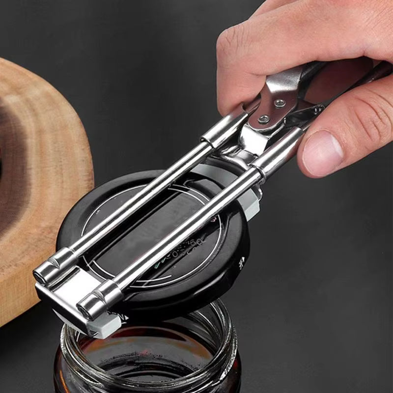 Jar Opener with Adjustable Sliding Gear and Steel Teeth, 2.5–10 cm Lids