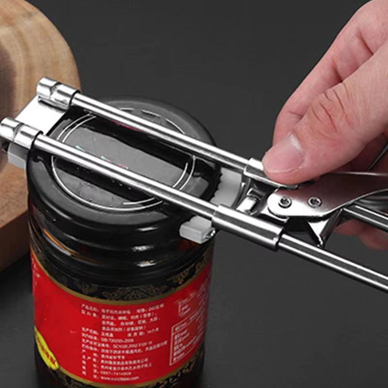 Jar Opener with Adjustable Sliding Gear and Steel Teeth, 2.5–10 cm Lids