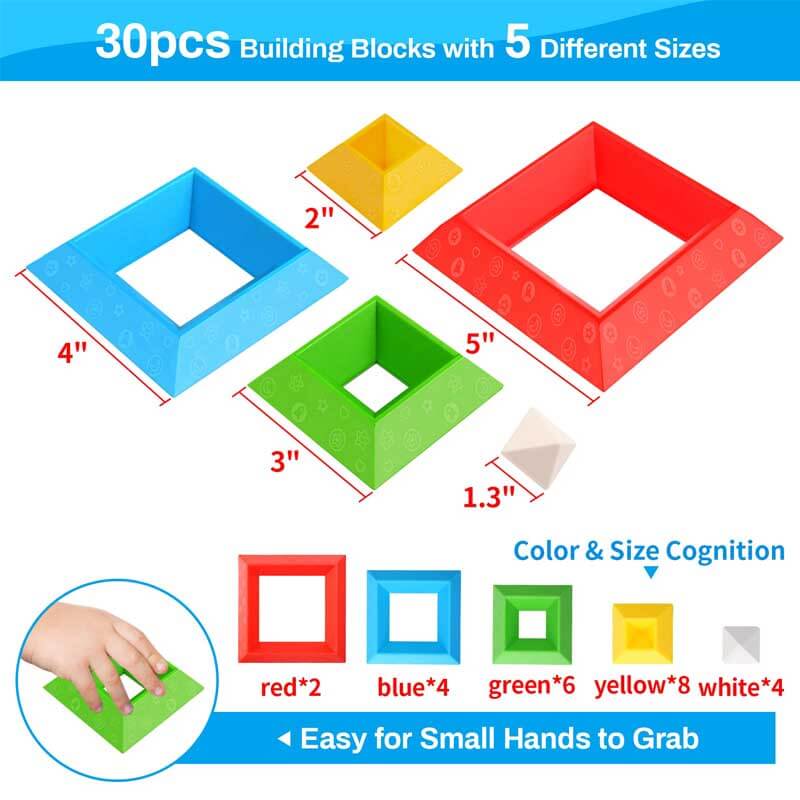 Kids Geometric Pyramids Stacking Blocks Educational Toy