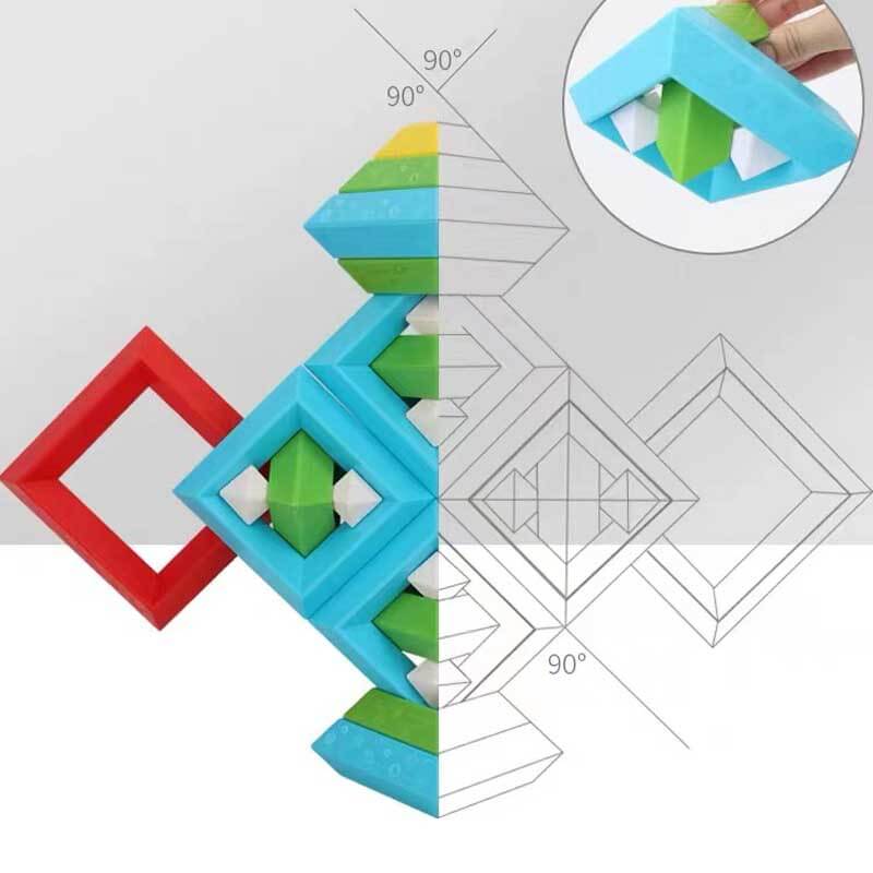 Kids Geometric Pyramids Stacking Blocks Educational Toy