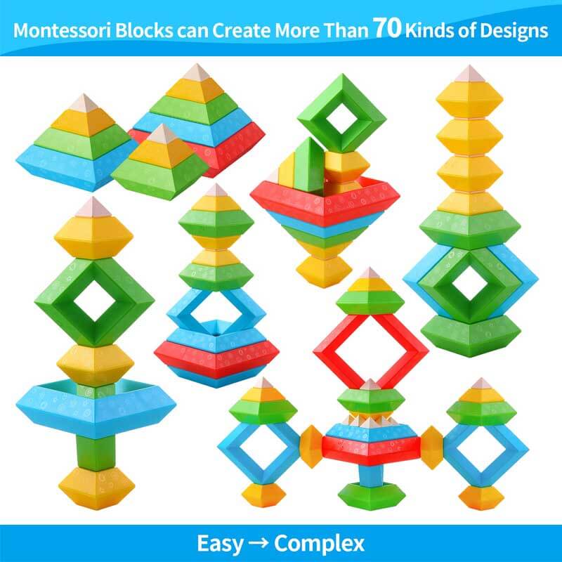 Kids Geometric Pyramids Stacking Blocks Educational Toy