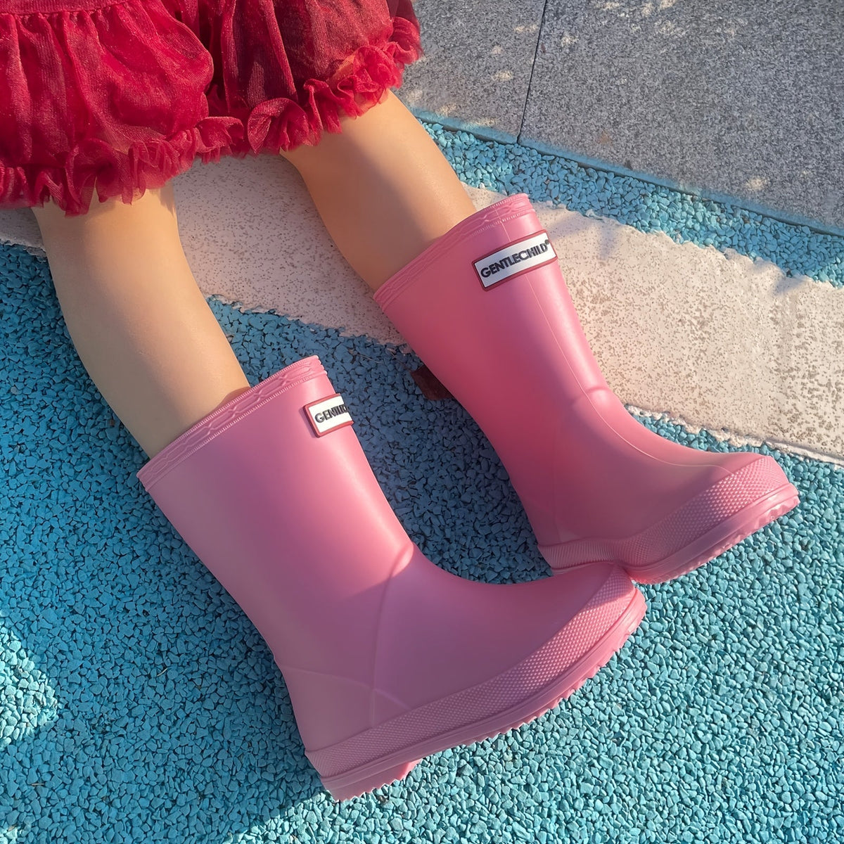 Kids Waterproof Rain Boots, Slip-Resistant PVC, Solid Colours