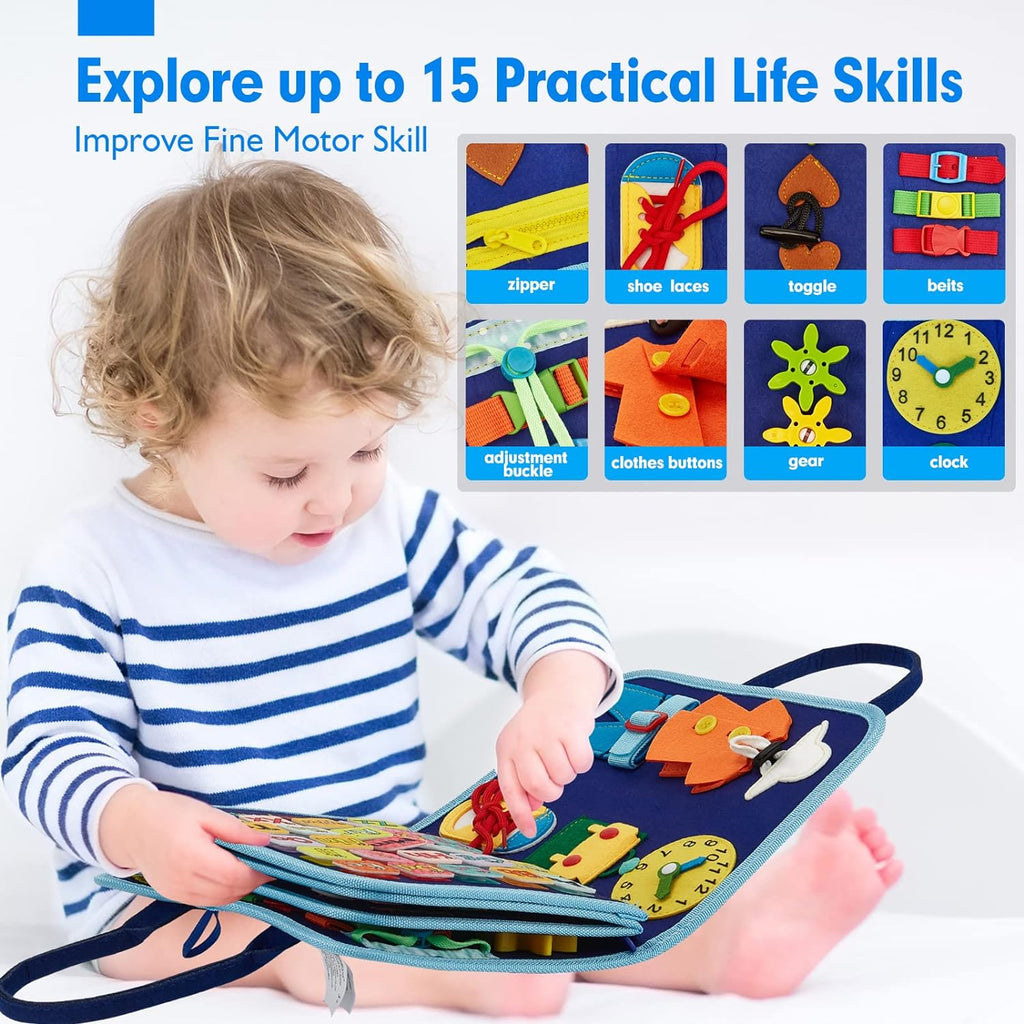 Kletshuts BusyBoard: Sensory Fine Motor Skills Montessori Educational Activity Board