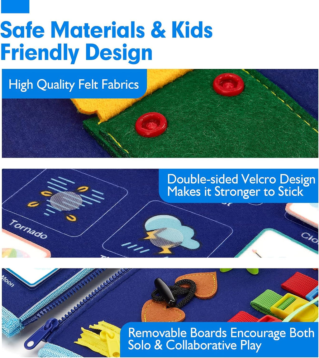 Kletshuts BusyBoard: Sensory Fine Motor Skills Montessori Educational Activity Board