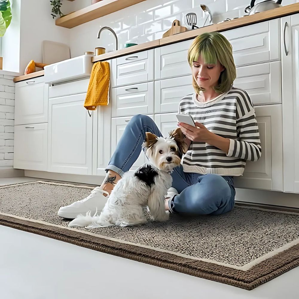 Knitted Two-Tone Kitchen Mat