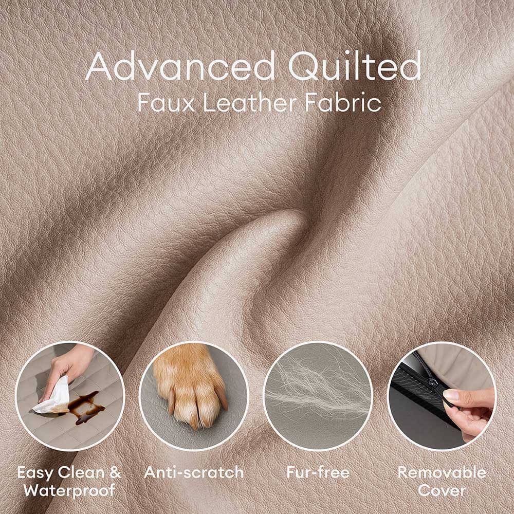 Large Dog Orthopaedic Faux Leather Foldable Pet Bed for Comfort