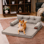 Large Dog Orthopaedic Faux Leather Foldable Pet Bed for Comfort