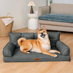 Large Dog Orthopaedic Faux Leather Foldable Pet Bed for Comfort