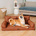 Large Dog Orthopaedic Faux Leather Foldable Pet Bed for Comfort