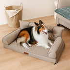 Large Dog Orthopaedic Faux Leather Foldable Pet Bed for Comfort