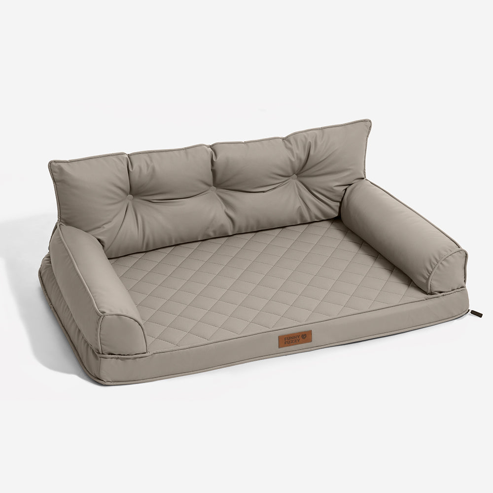 Large Dog Orthopaedic Faux Leather Foldable Pet Bed for Comfort