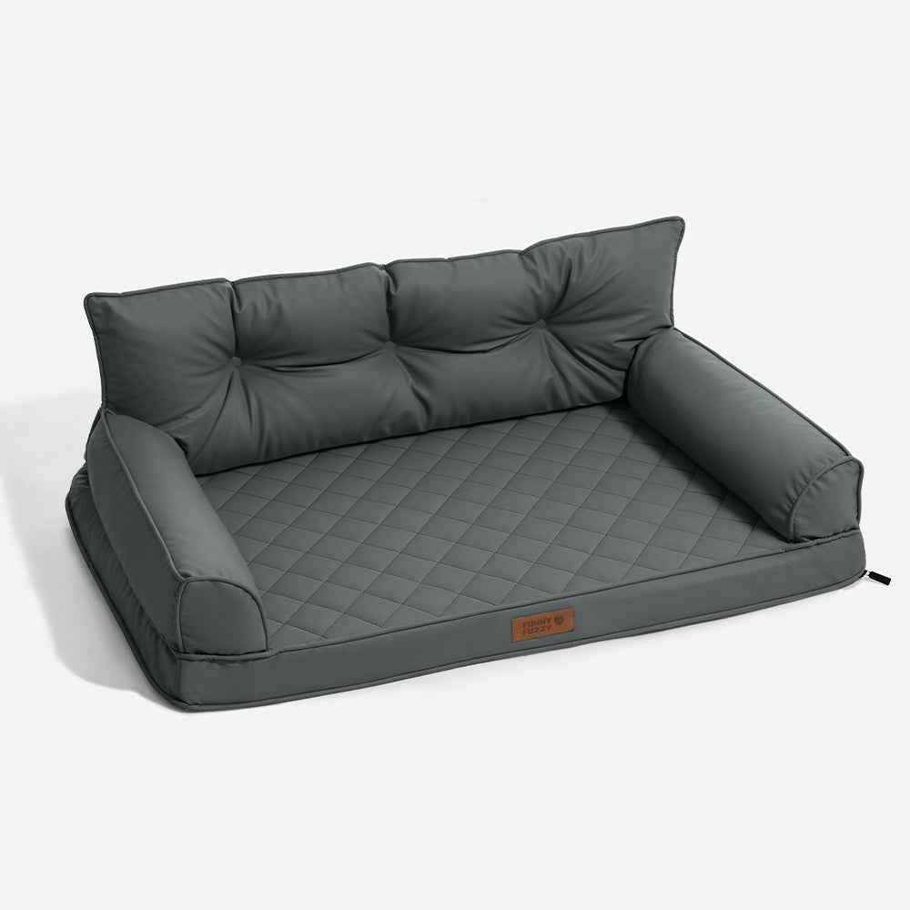 Large Dog Orthopaedic Faux Leather Foldable Pet Bed for Comfort