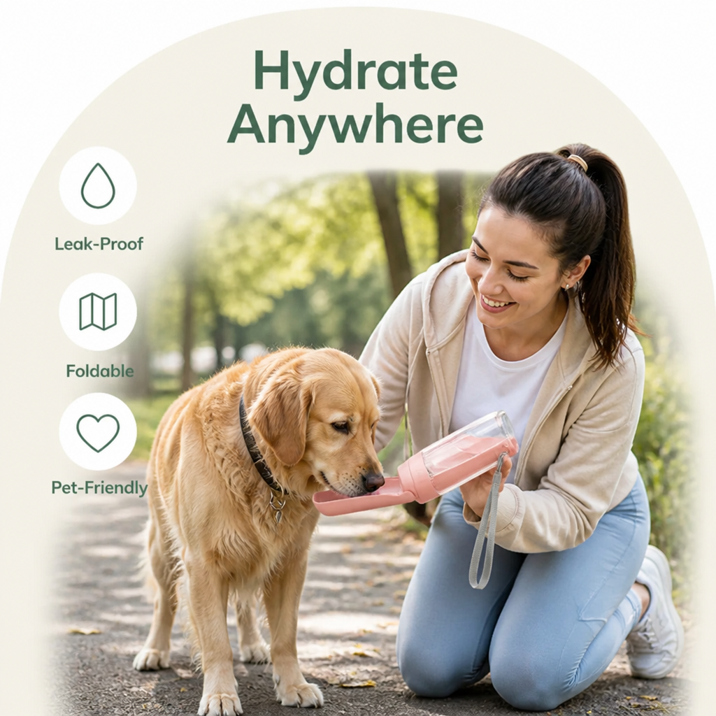 Leak-proof & foldable pet water bottle (550 ml)