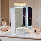 LED Tri-Fold Vanity Mirror with 3 Colour Light Modes