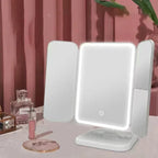 LED Tri-Fold Vanity Mirror with 3 Colour Light Modes