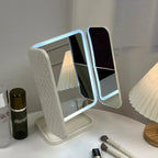LED Tri-Fold Vanity Mirror with 3 Colour Light Modes