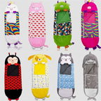 Lightweight Hooded Kids Sleeping Bag — Built-In Foldable Pillow
