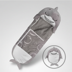 Lightweight Hooded Kids Sleeping Bag — Built-In Foldable Pillow