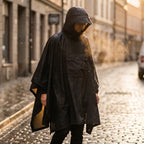 Lightweight Rain Poncho Windproof Quick Dry Hooded Outdoor Cape