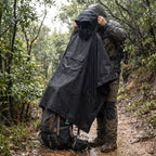 Lightweight Rain Poncho Windproof Quick Dry Hooded Outdoor Cape