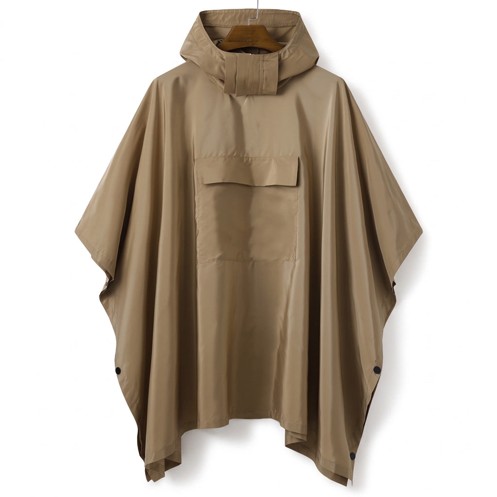 Lightweight Rain Poncho Windproof Quick Dry Hooded Outdoor Cape