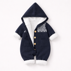 Lira Pink Knit Hooded Baby Suit