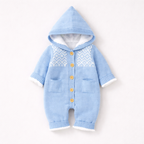 Lira Pink Knit Hooded Baby Suit