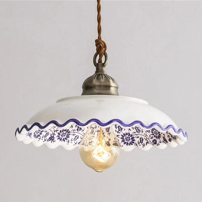 Lisboa Ceramic Pendant Light, Portuguese Tile Design, Bulb Included