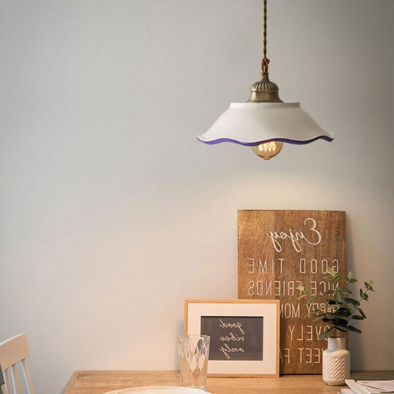 Lisboa Ceramic Pendant Light, Portuguese Tile Design, Bulb Included