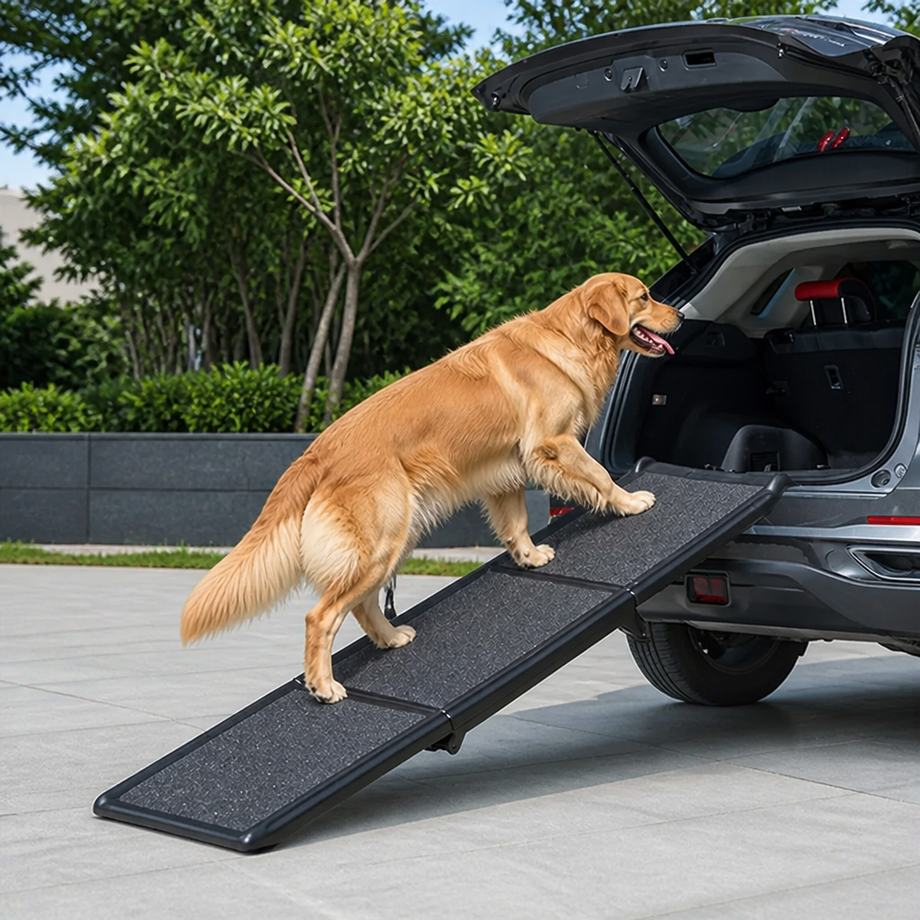 Long Folding Dog Ramp With Side Rails (Supports 68 kg)
