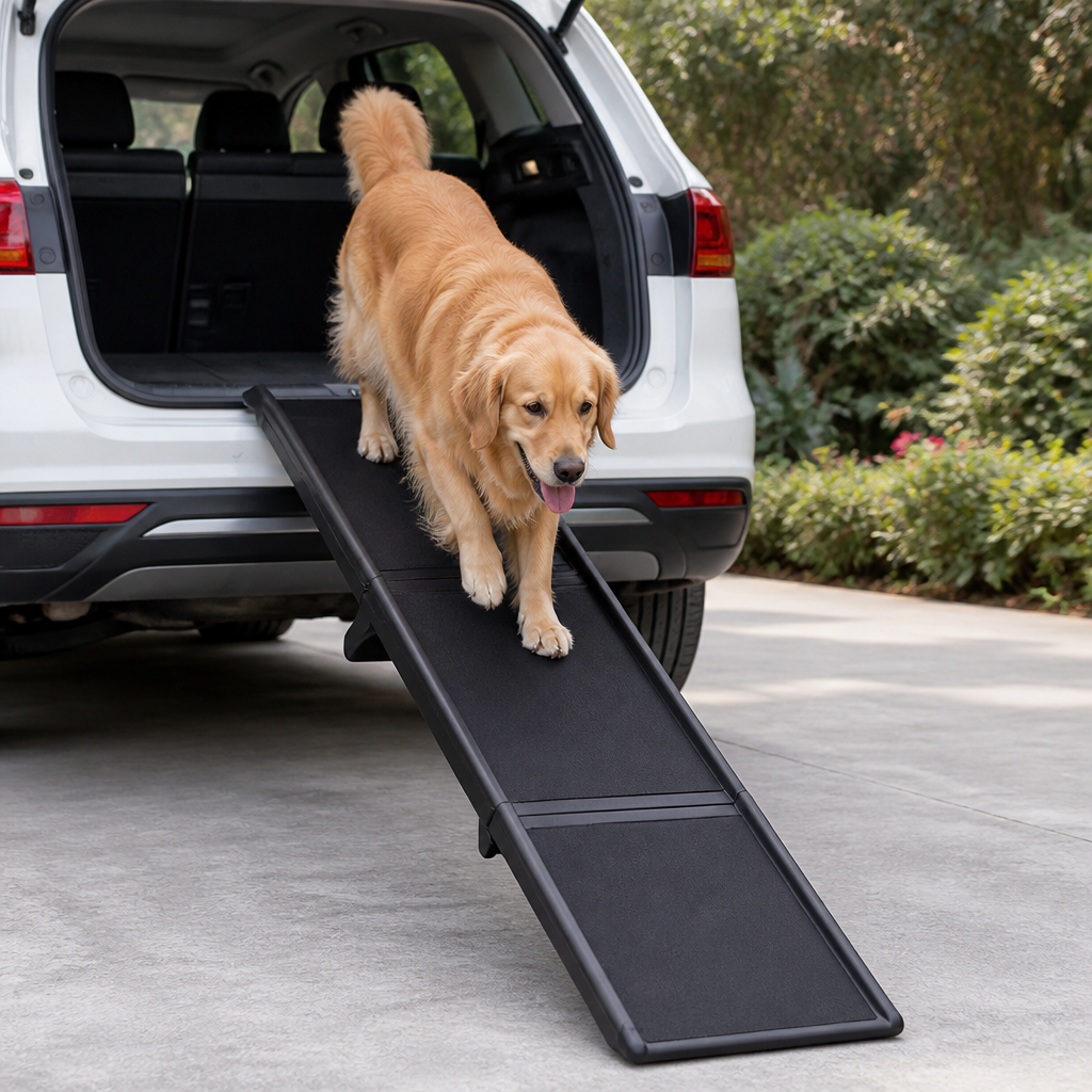 Long Folding Dog Ramp With Side Rails (Supports 68 kg)