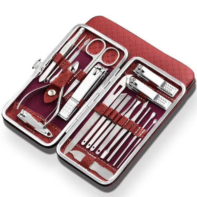 LuxeTools 19-Piece Professional Stainless Steel Manicure & Pedicure Set