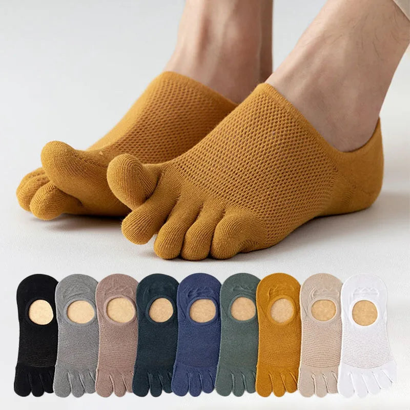Men's 3-Pair No-Show Toe Socks for Ultimate Comfort & Style