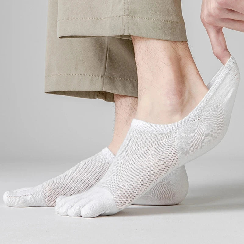 Men's 3-Pair No-Show Toe Socks for Ultimate Comfort & Style