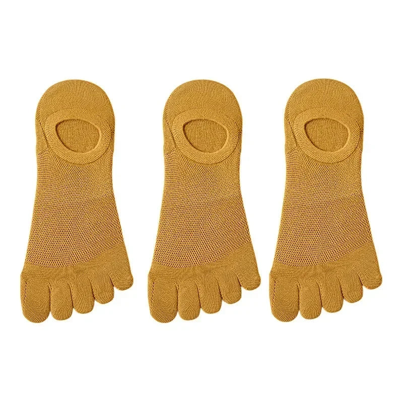Men's 3-Pair No-Show Toe Socks for Ultimate Comfort & Style