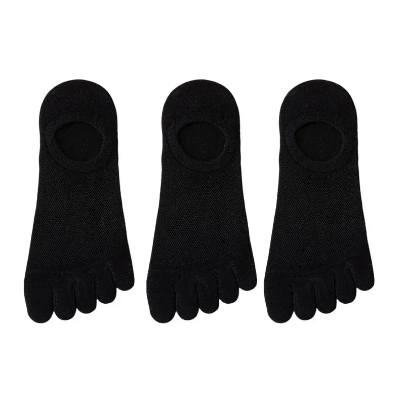 Men's 3-Pair No-Show Toe Socks for Ultimate Comfort & Style