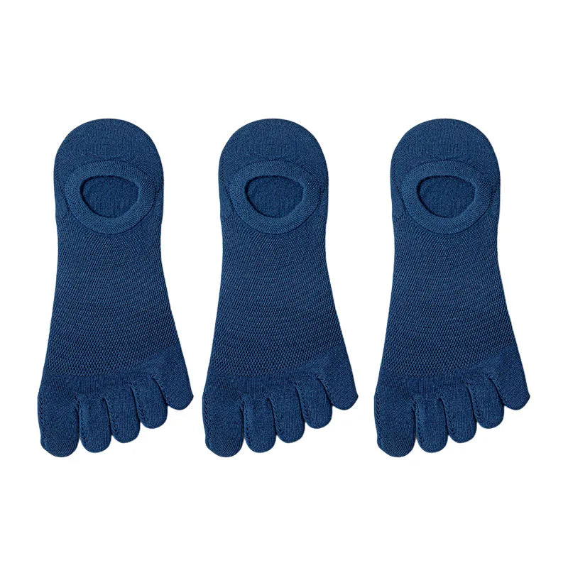 Men's 3-Pair No-Show Toe Socks for Ultimate Comfort & Style