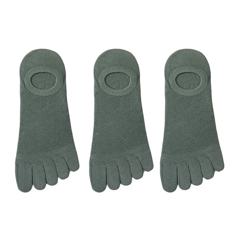 Men's 3-Pair No-Show Toe Socks for Ultimate Comfort & Style
