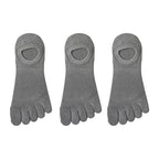 Men's 3-Pair No-Show Toe Socks for Ultimate Comfort & Style