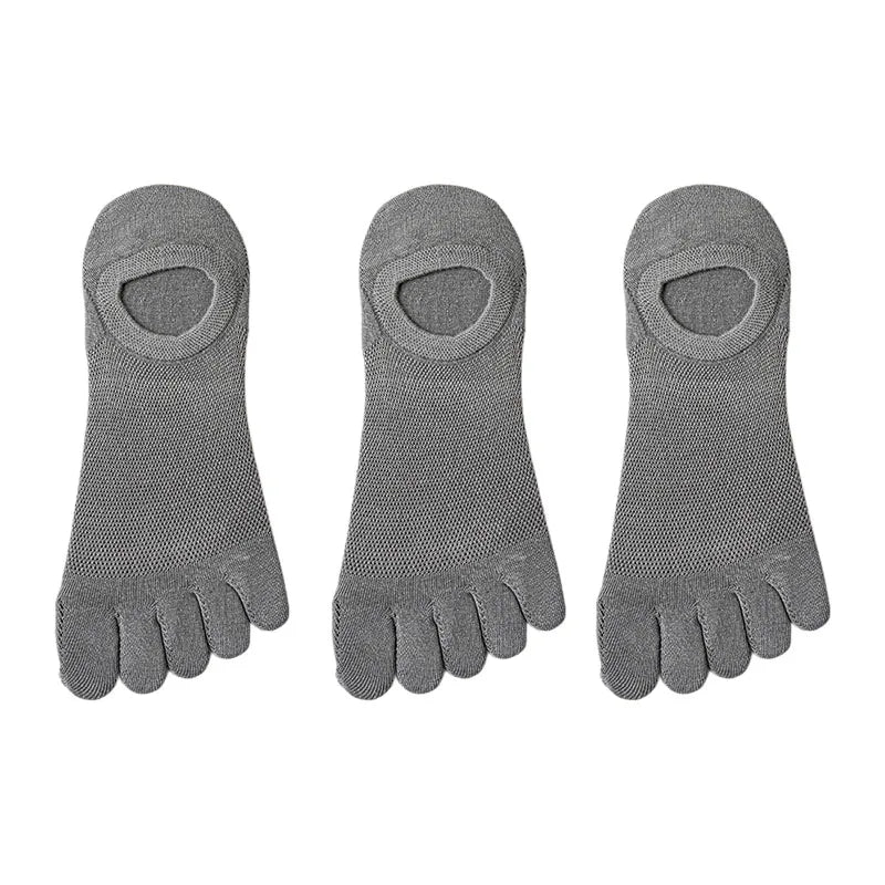 Men's 3-Pair No-Show Toe Socks for Ultimate Comfort & Style