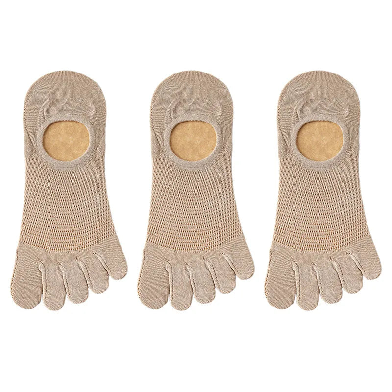 Men's 3-Pair No-Show Toe Socks for Ultimate Comfort & Style