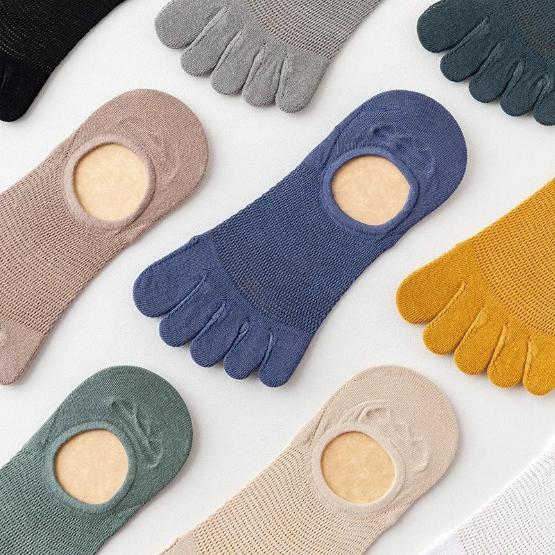 Men's 3-Pair No-Show Toe Socks for Ultimate Comfort & Style