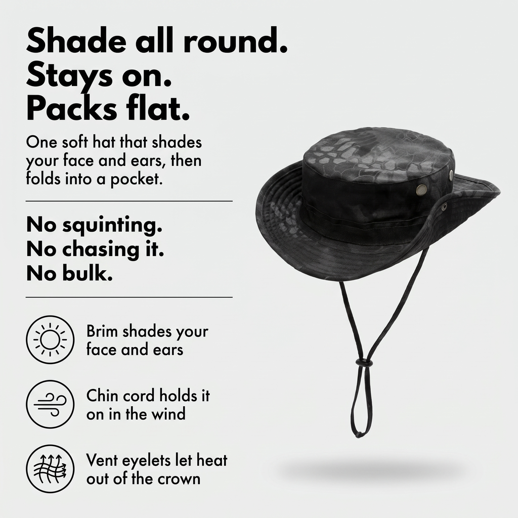 Men's Boonie Hat - Packable Wide Brim Sun Hat - Fishing Hat