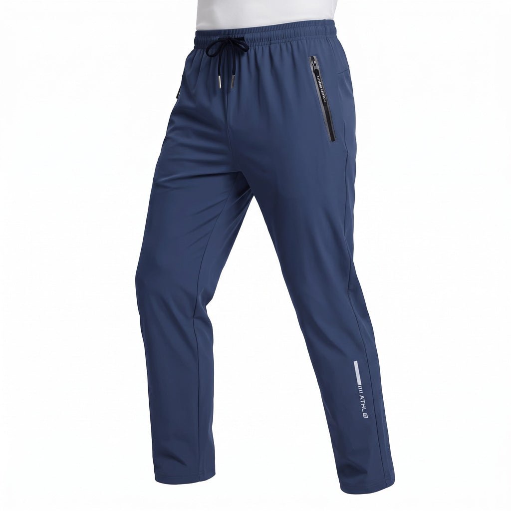 Men's Breathable Track Pants Reflective Quick Dry Drawstring Joggers