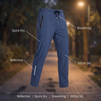 Men's Breathable Track Pants Reflective Quick Dry Drawstring Joggers