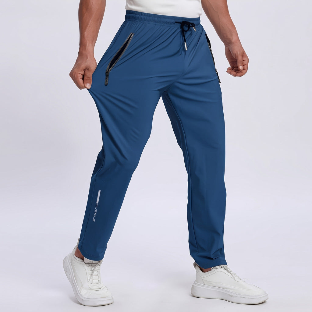 Men's Breathable Track Pants Reflective Quick Dry Drawstring Joggers